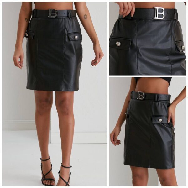 Suknja Balmain - Crna