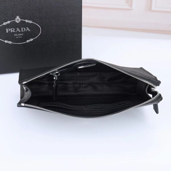 Prada Elegant Black Safiano Clutch