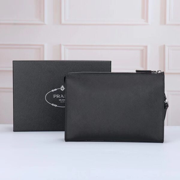 Prada Elegant Black Safiano Clutch