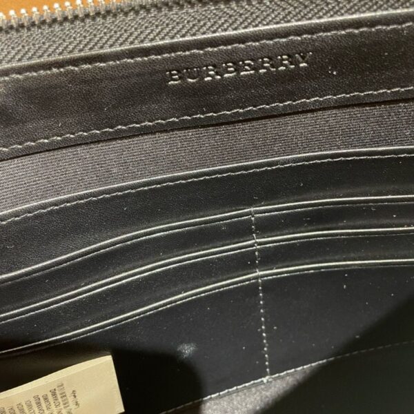 Burberry Edin Check E-canvas Pouch In Charcoal