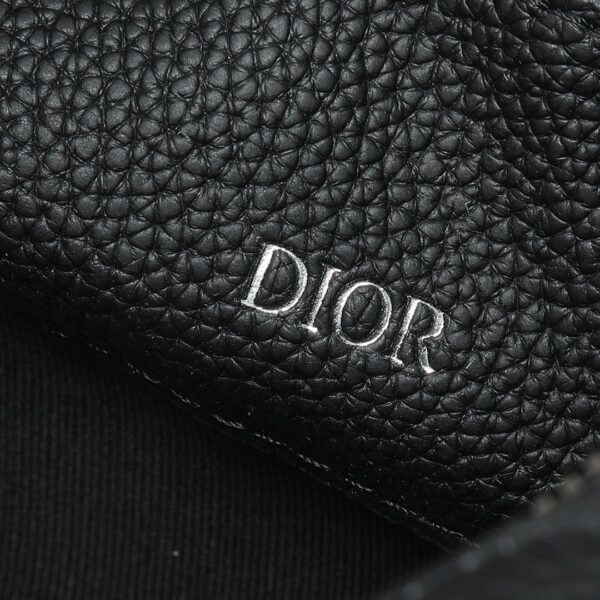 Christian Dior A5 Triangle Pouch D Gravity Leather Black