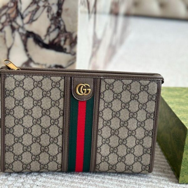 Gucci ophidia large gg supreme pouch clutch