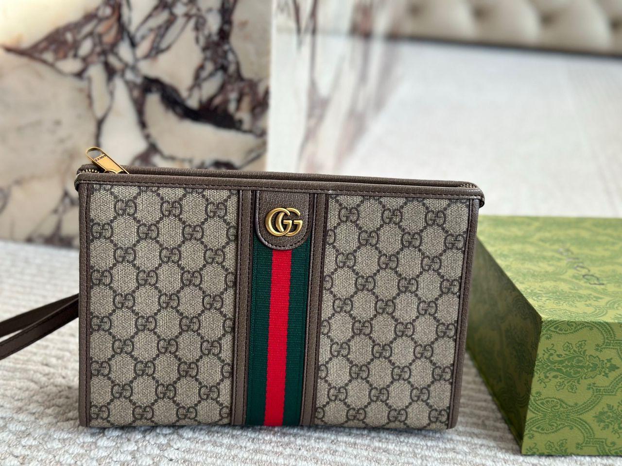 Gucci ophidia large gg supreme pouch clutch - Slika 2