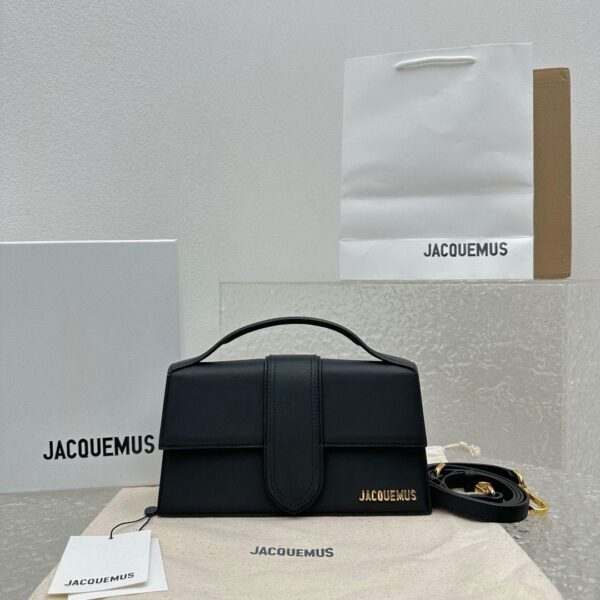 Jacquemus Black Leather Le Grand Bambino Structured Shoulder Bag
