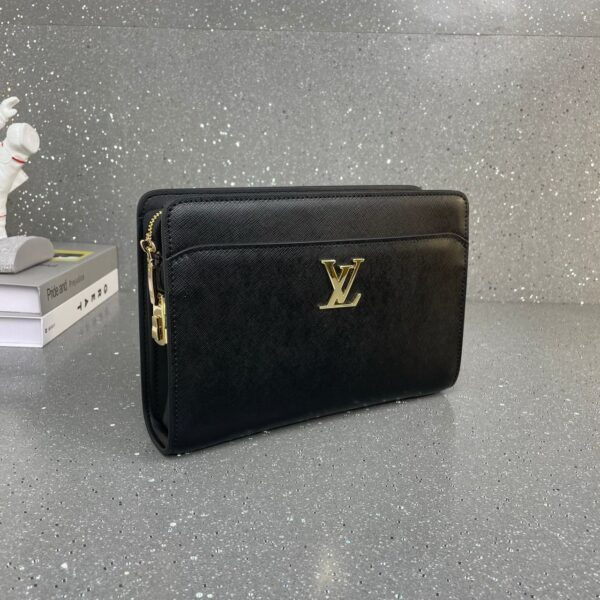 Louis Vuitton Calfskin Lock Me Zippy - Black