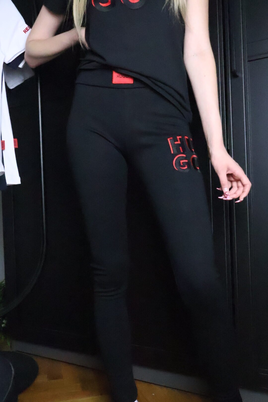 Tajice Hugo / Black / Red and black logo - Slika 2