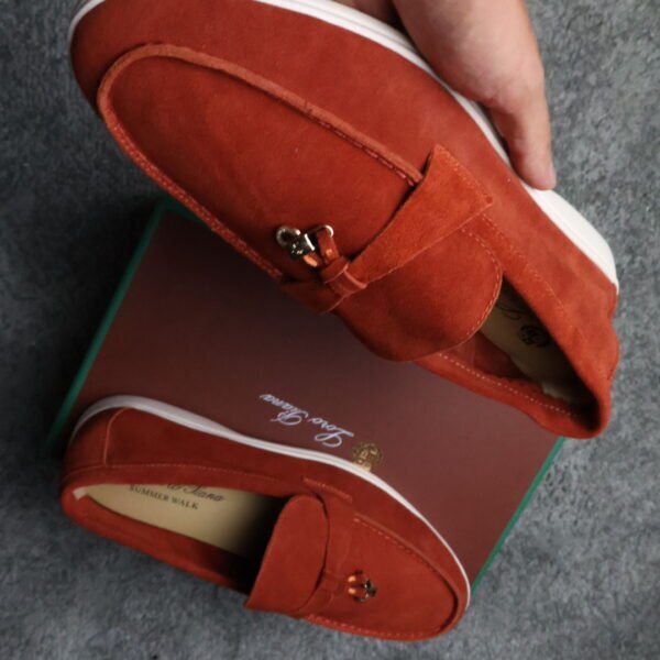 Loro Piana Summer Charms Walk Loafer Orange