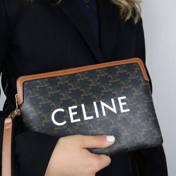 Celine Triomphe Clutch Triomphe Canvas