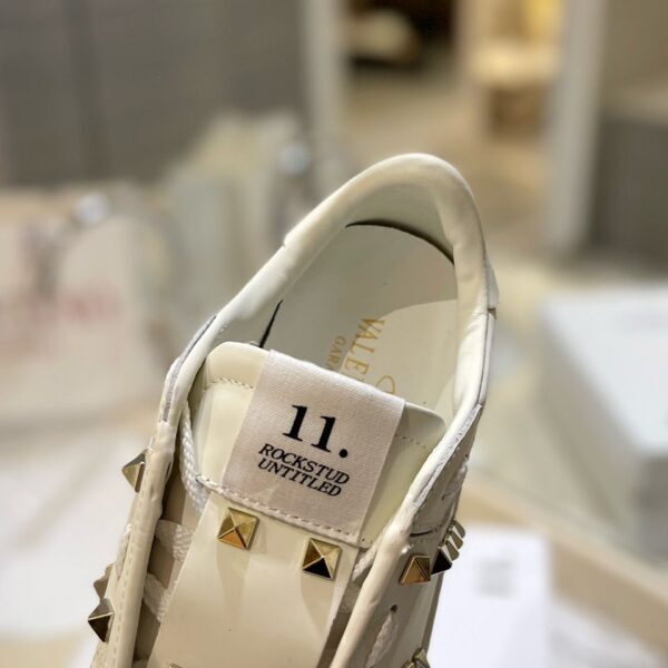 Valentino Garavani Rockstud White/Gold Leather Flatform