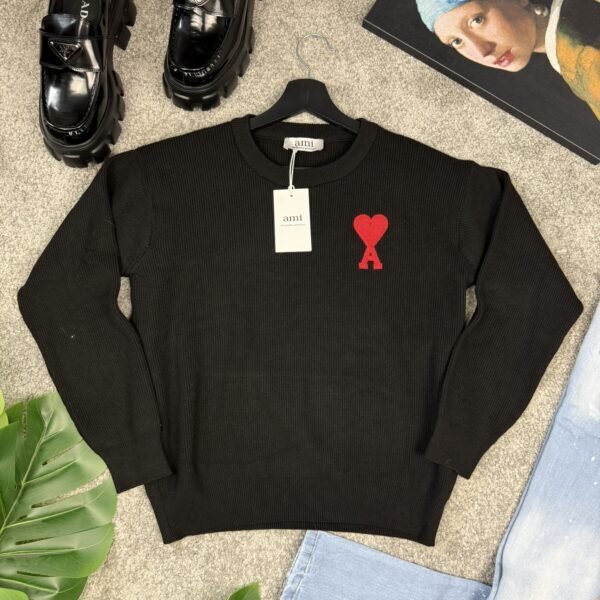 Ami Majica dugih rukava Black / Crna