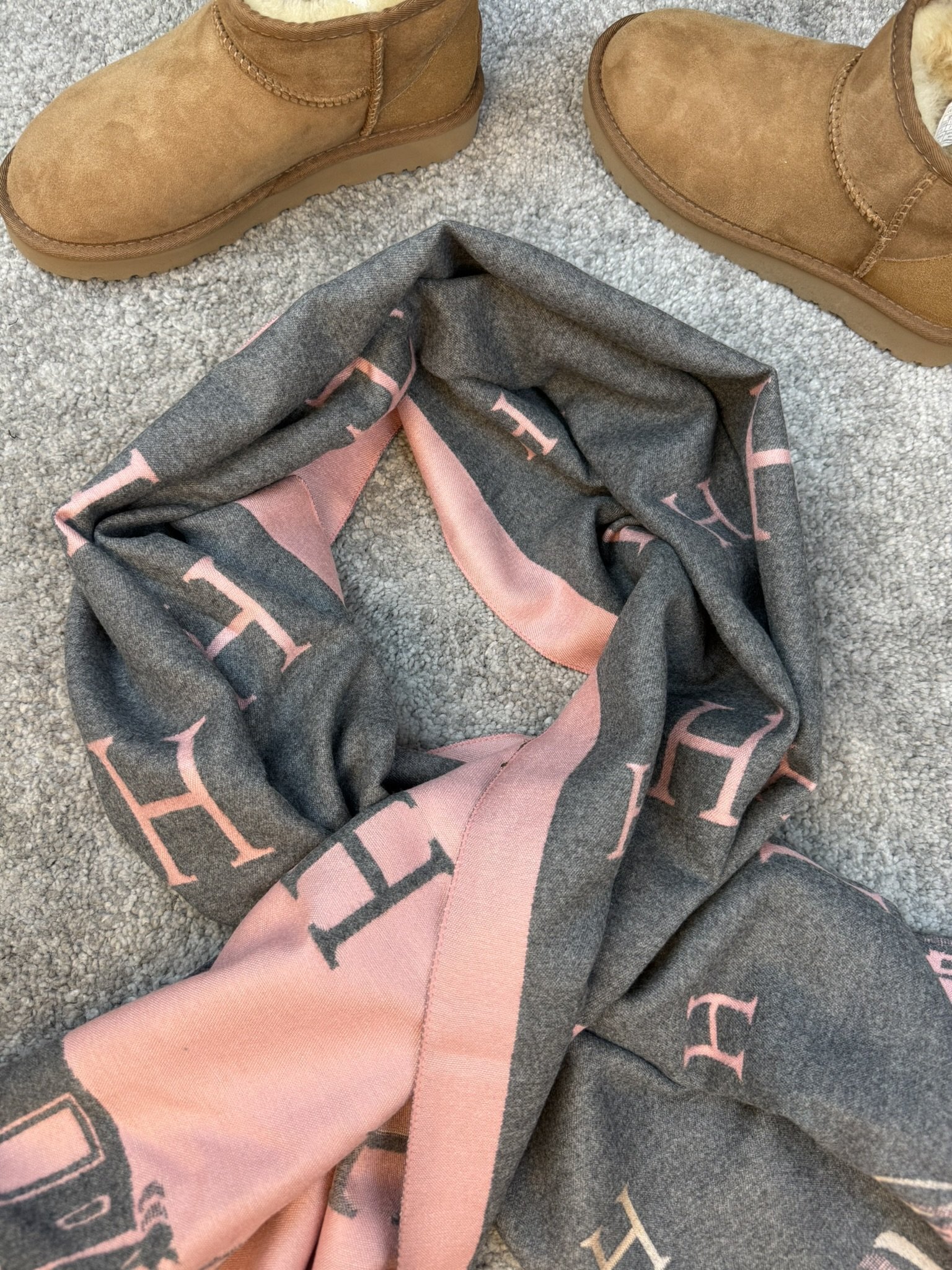 Hermes Šal Grey/Pink - Slika 4