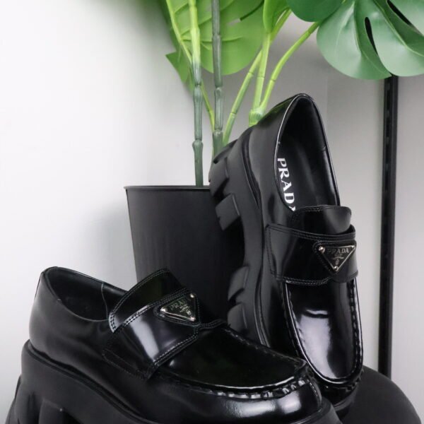 Prada Monolith leather Loafers Black