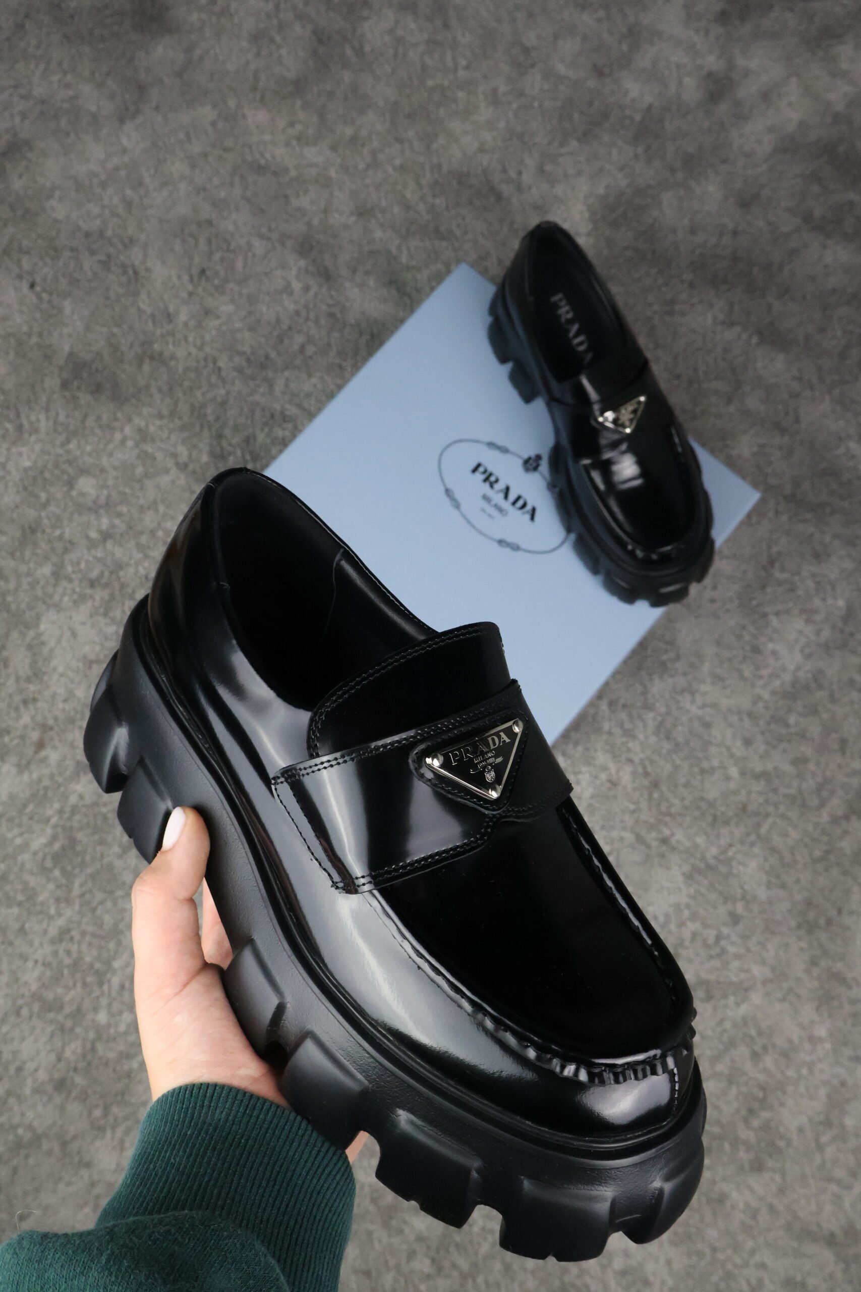 Prada Monolith leather Loafers Black - Slika 3
