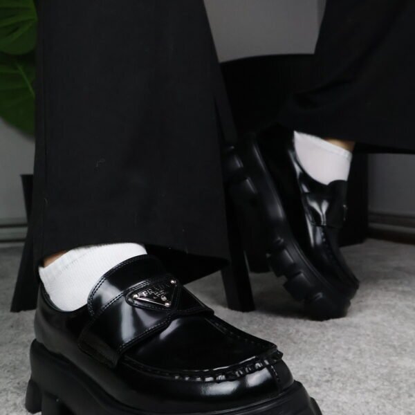 Prada Monolith leather Loafers Black