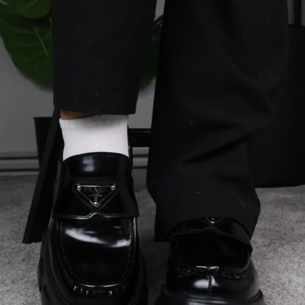 Prada Monolith leather Loafers Black