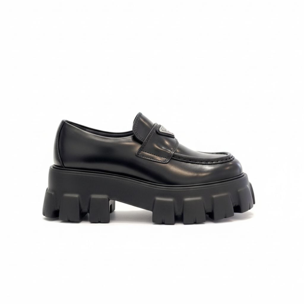Prada Monolith leather Loafers Black