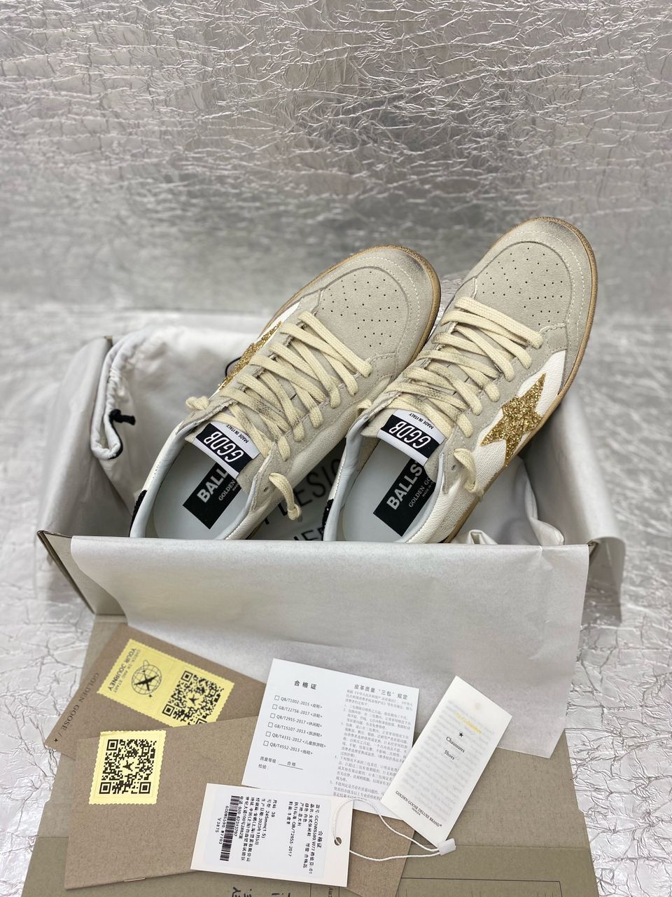 Golden Goose White / Gold / Black Glitter - Slika 9