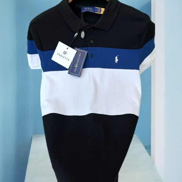 Polo majica kratkih rukava Crna / Plava /  Bijela