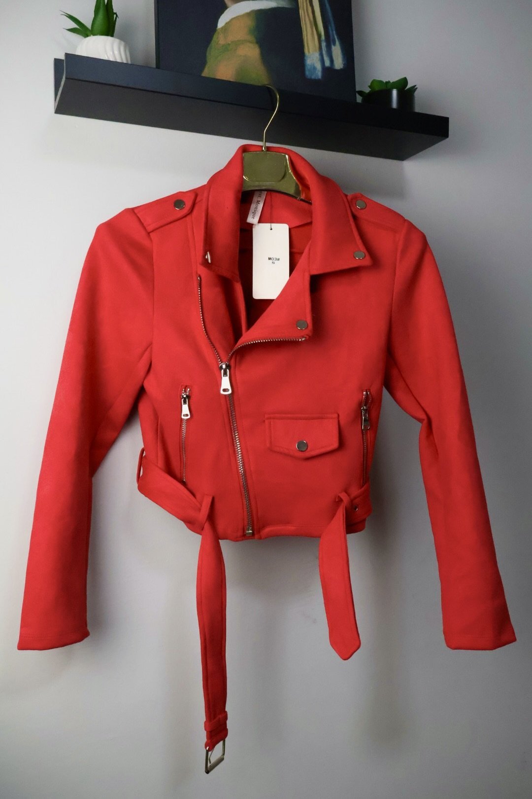 C'est Monique biker jakna Suedette Red - Slika 2