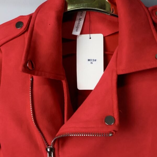 C'est Monique biker jakna Suedette Red