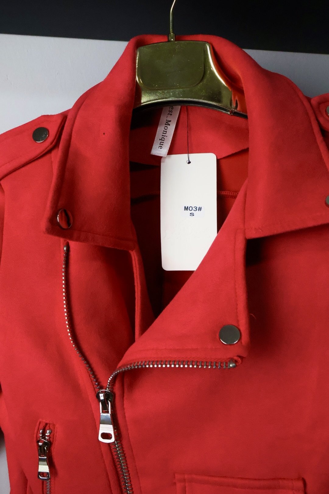 C'est Monique biker jakna Suedette Red - Slika 3