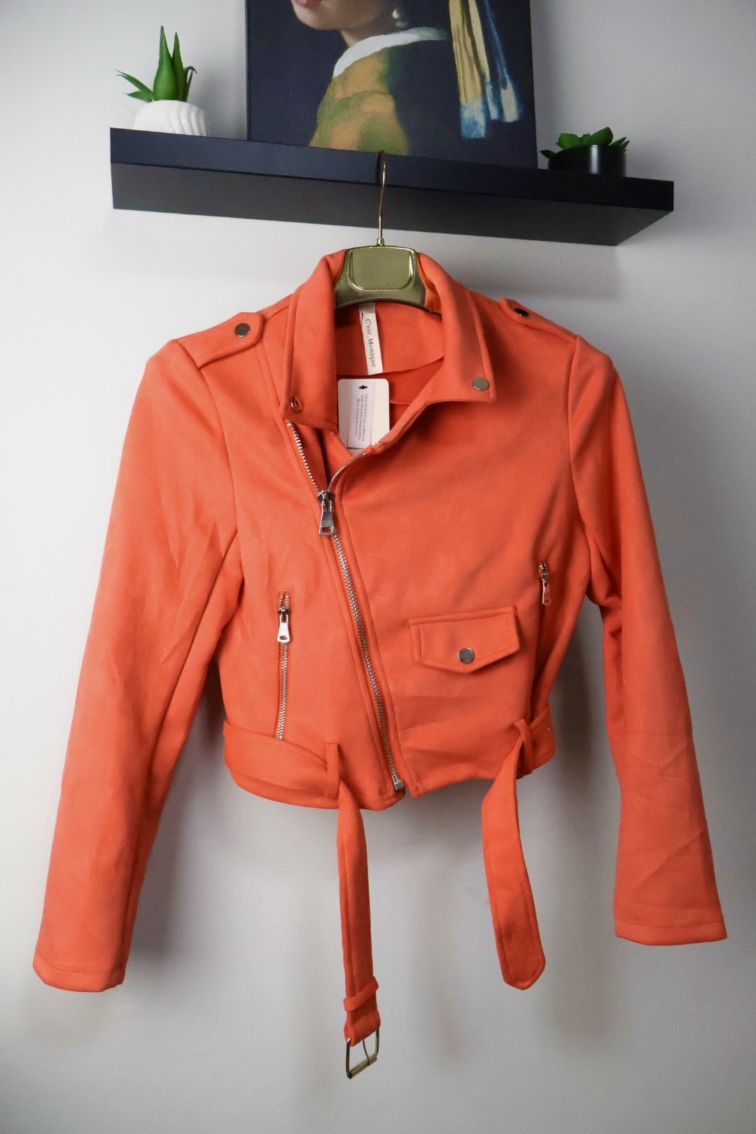 C'est Monique biker jakna Suedette Orange