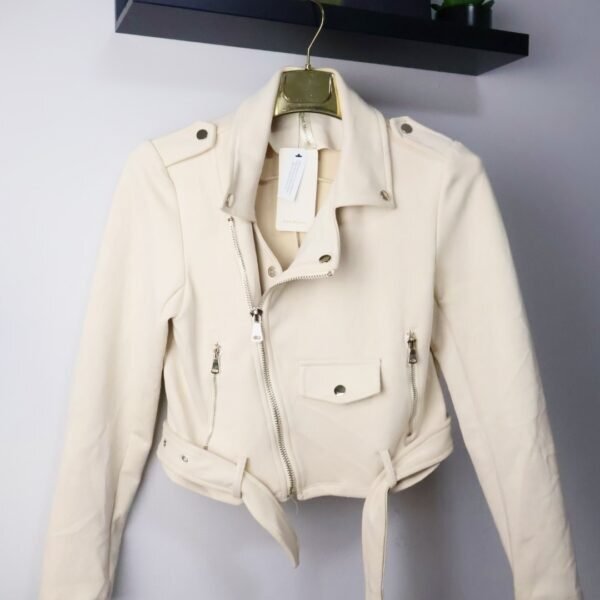 C'est Monique biker jakna Suedette White