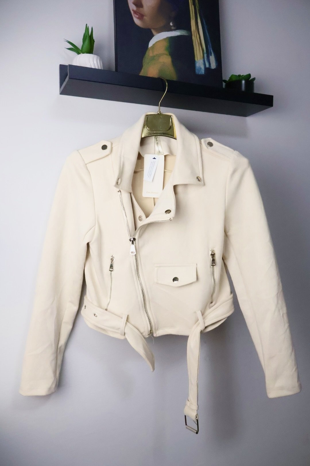 C'est Monique biker jakna Suedette White