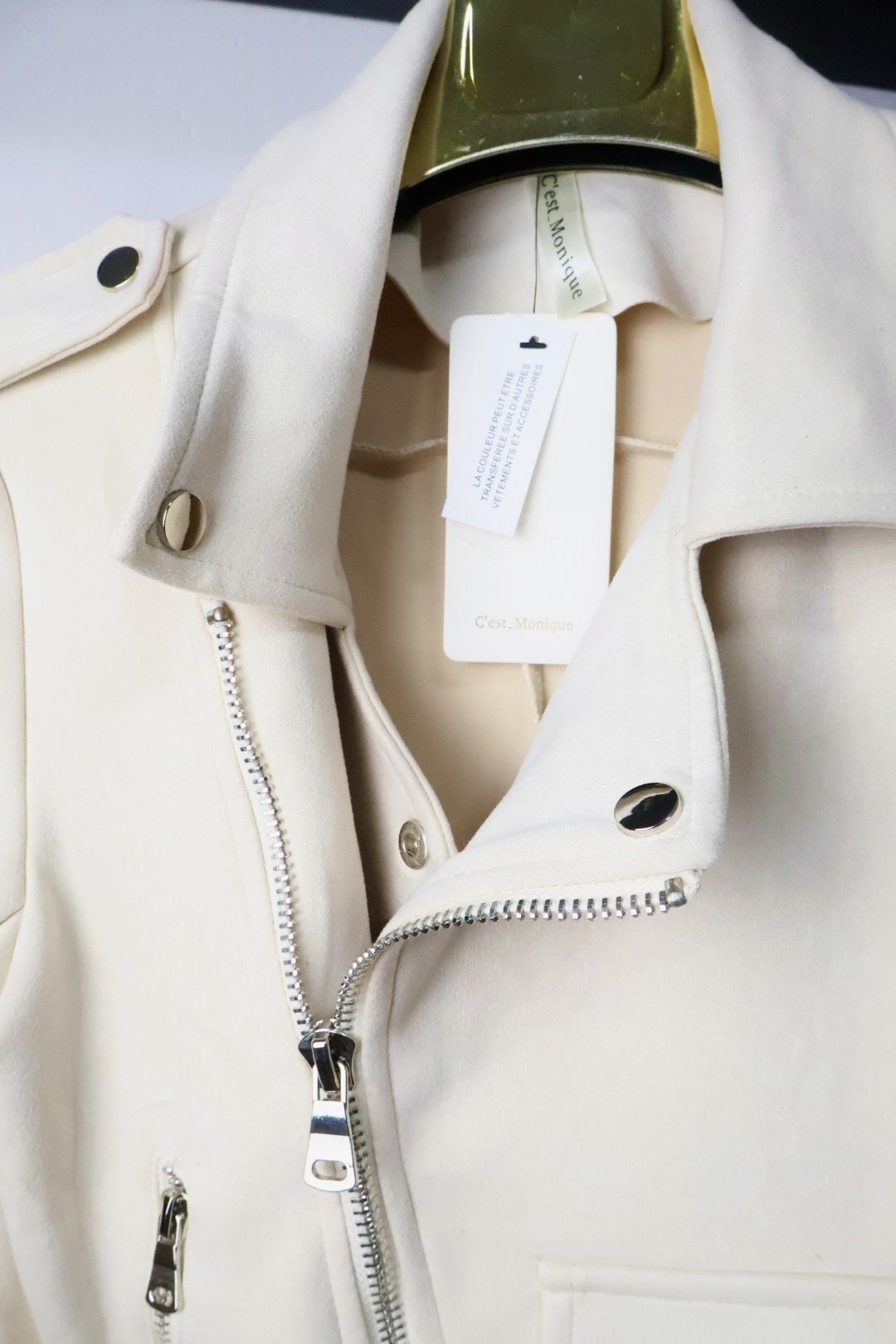 C'est Monique biker jakna Suedette White - Slika 3