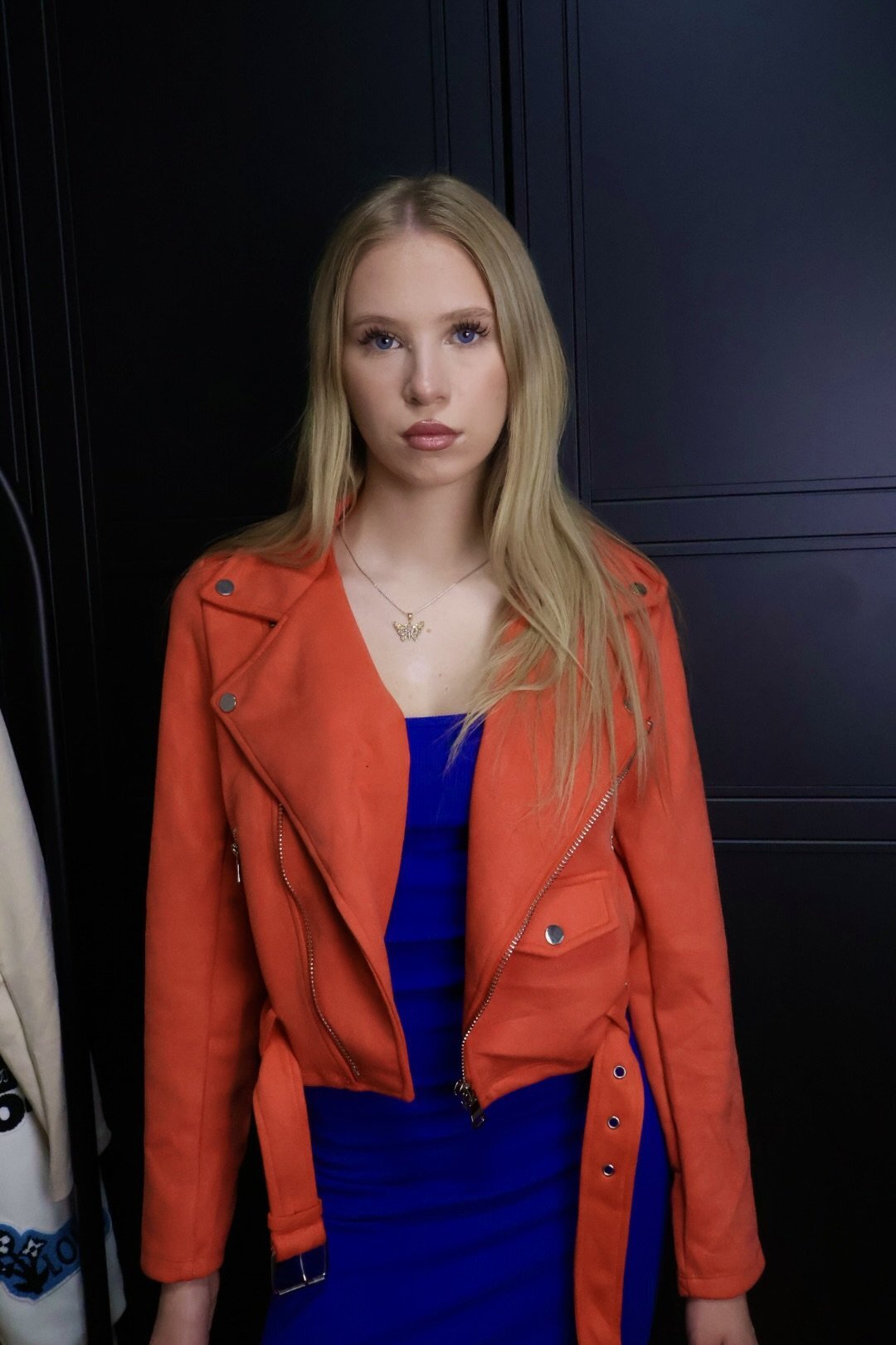 C'est Monique biker jakna Suedette Orange - Slika 4