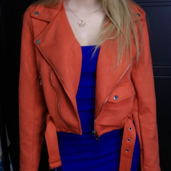 C'est Monique biker jakna Suedette Orange