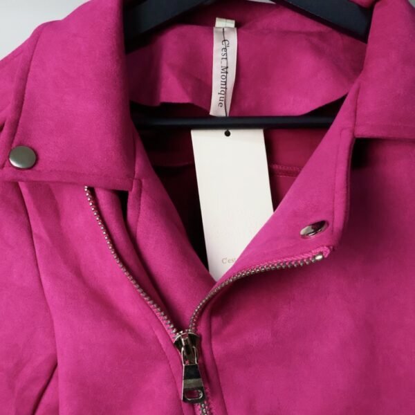 C'est Monique biker jakna Suedette Hot Pink