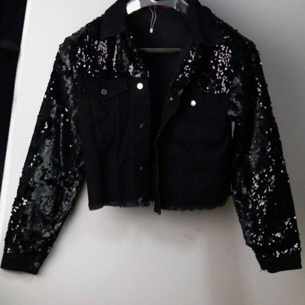 Denim Jakna Black Paillette