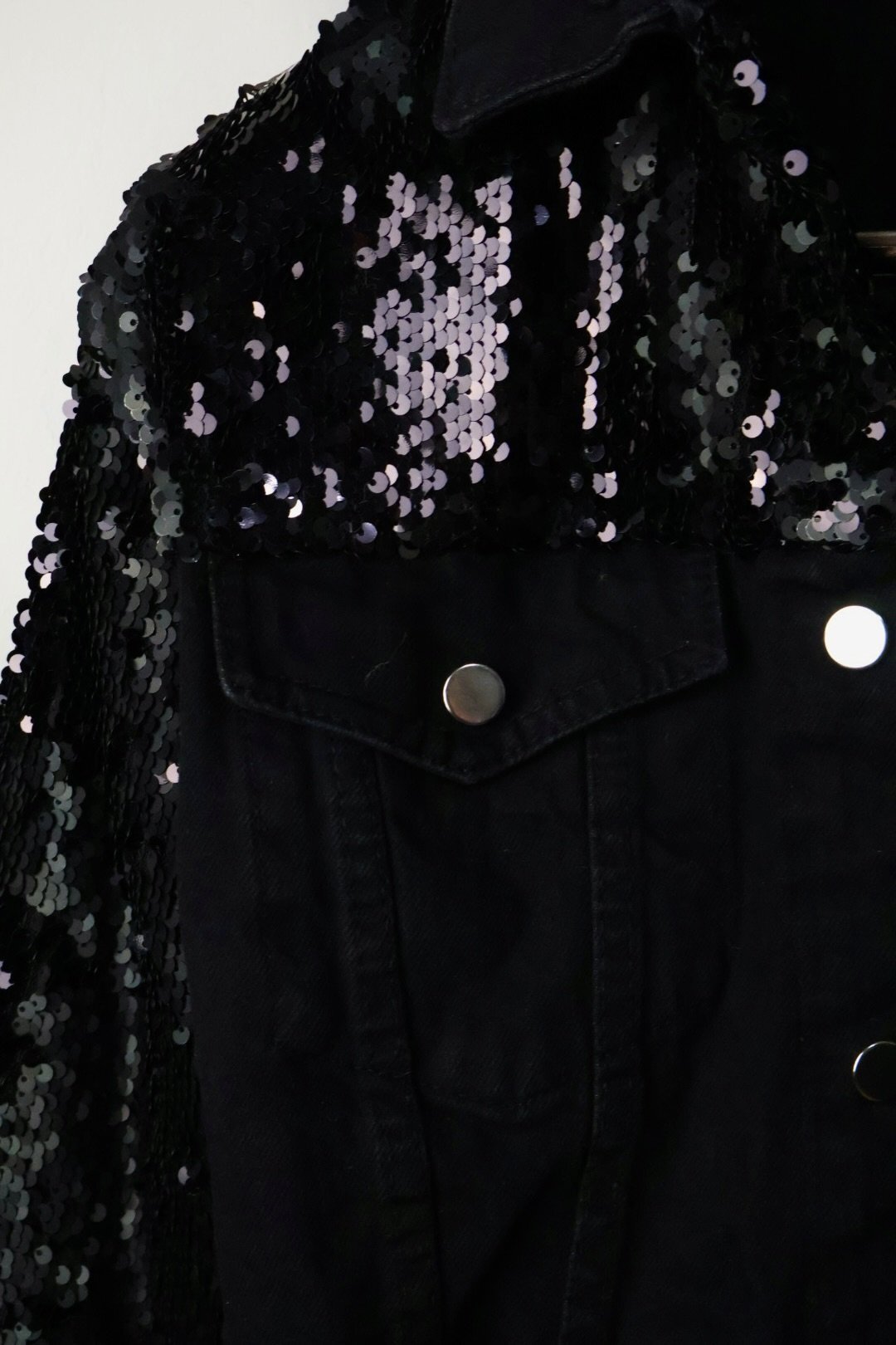 Denim Jakna Black Paillette - Slika 3