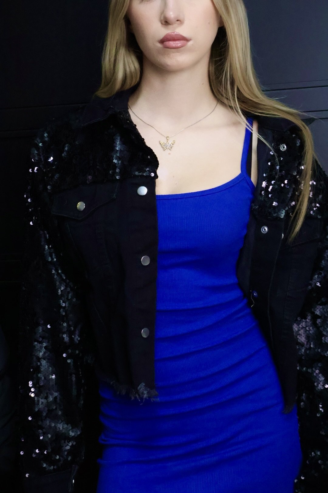 Denim Jakna Black Paillette - Slika 5