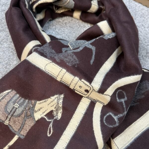 Hermes Šal Bordeaux/White