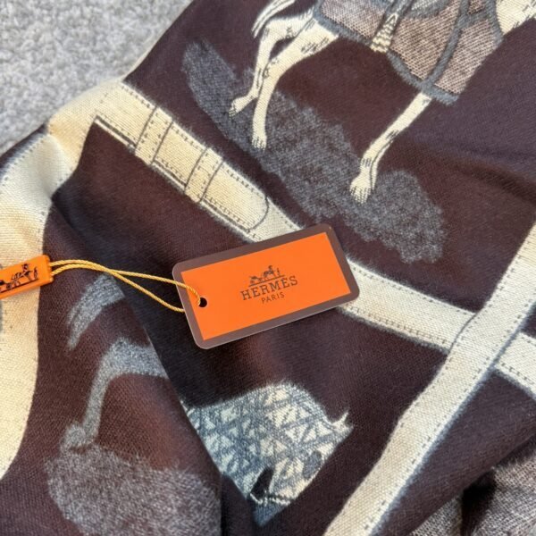 Hermes Šal Bordeaux/White