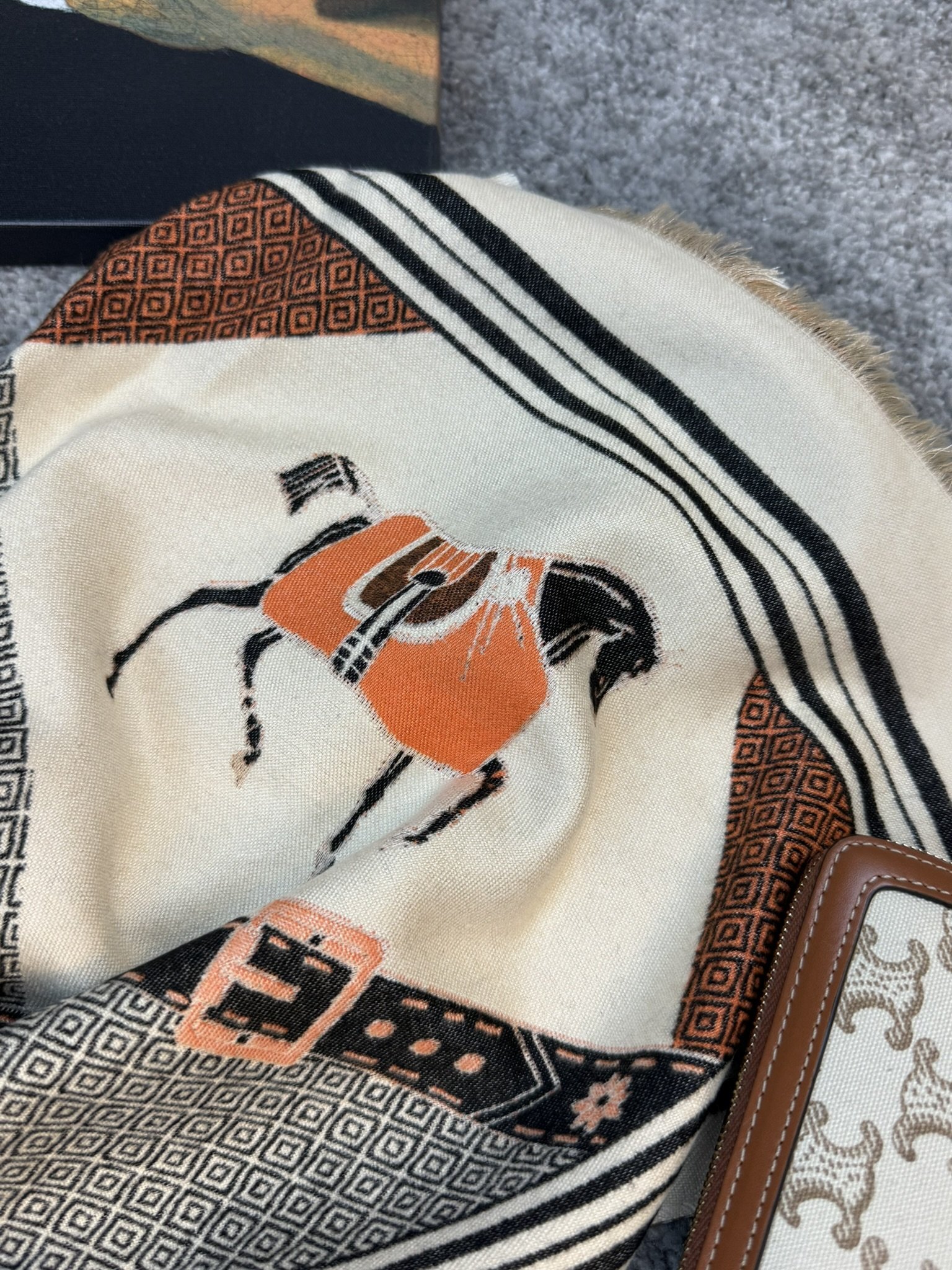 Hermes Šal Orange/Brown/Beige - Slika 4