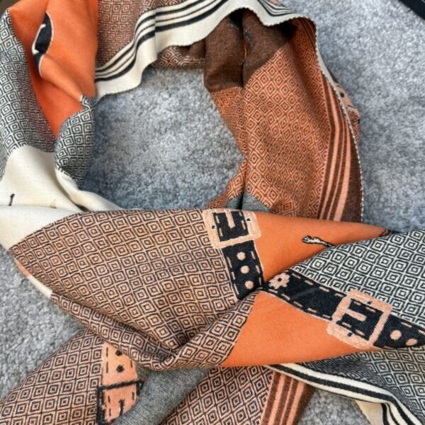 Hermes Šal Orange/Brown/Beige