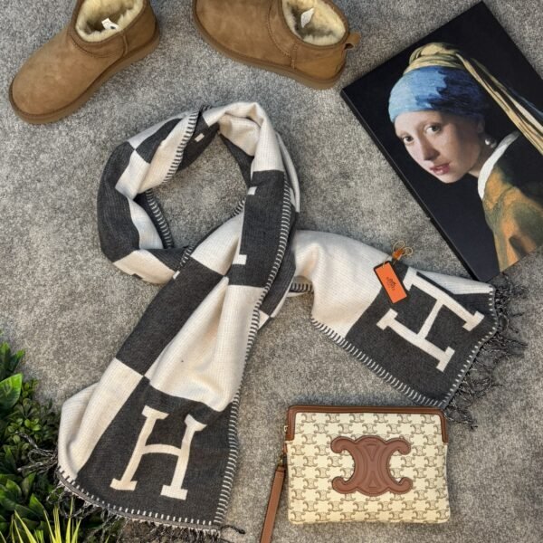 Hermes Šal Grey/White