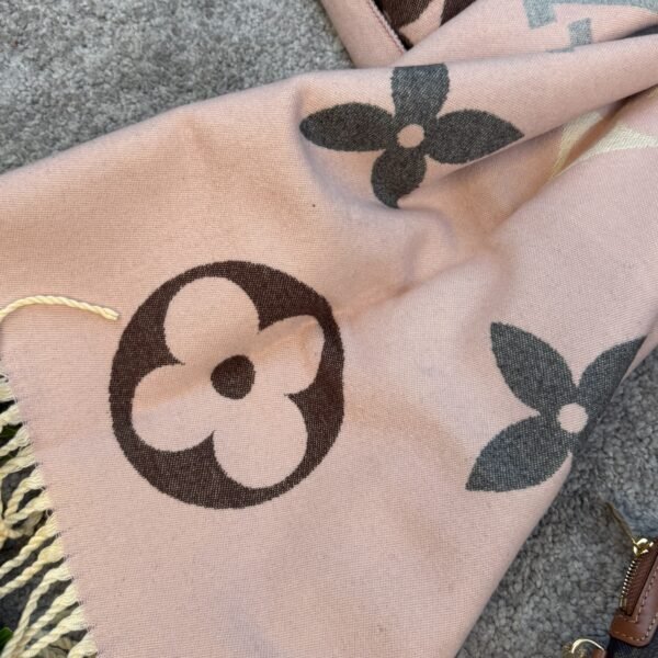 Louis Vuitton Šal Monogram Pink/Brown/Beige/Grey