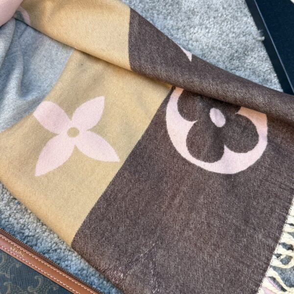 Louis Vuitton Šal Monogram Pink/Brown/Beige/Grey
