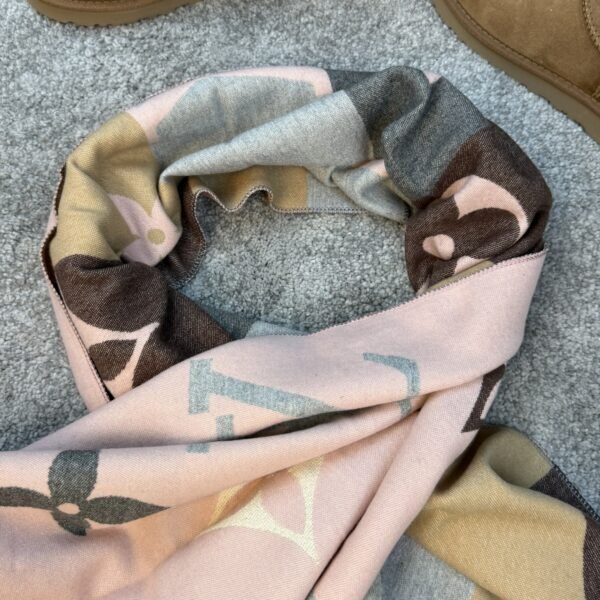 Louis Vuitton Šal Monogram Pink/Brown/Beige/Grey