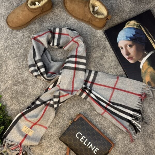 Burberry Šal Grey/Black/Red/White