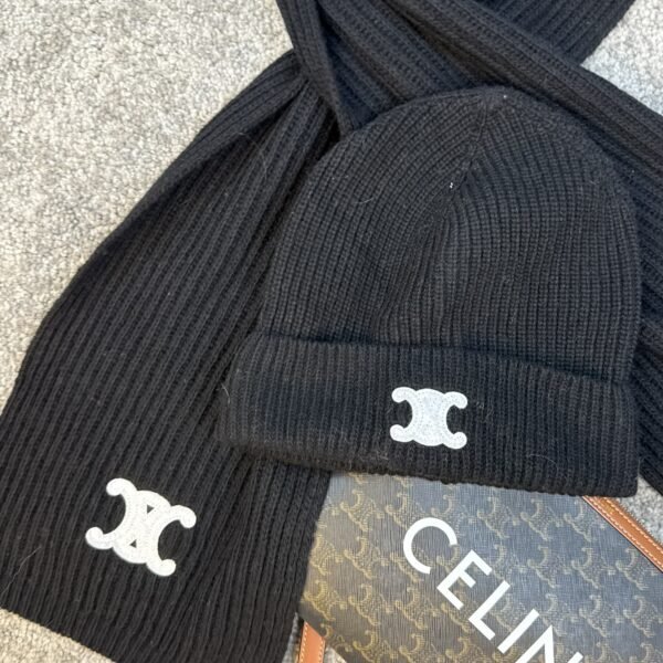 Celine komplet Šal i Kapa Black