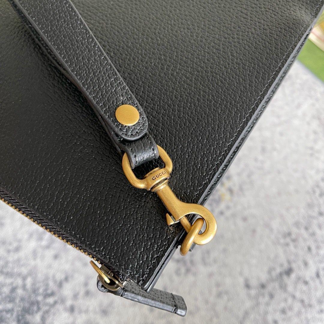 Gucci Animalier Bee Clutch Black Leather - Slika 11