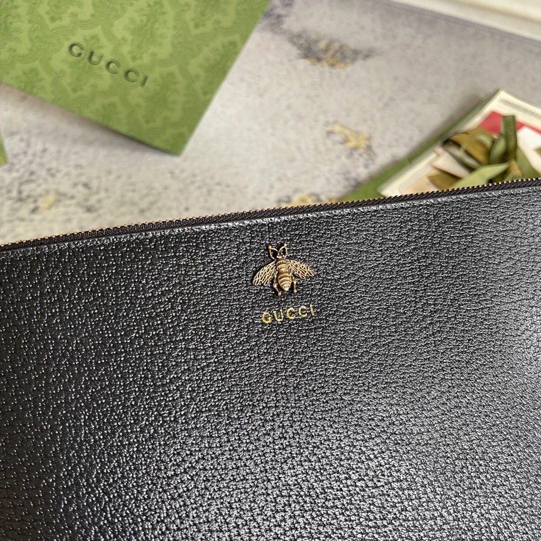 Gucci Animalier Bee Clutch Black Leather - Slika 6