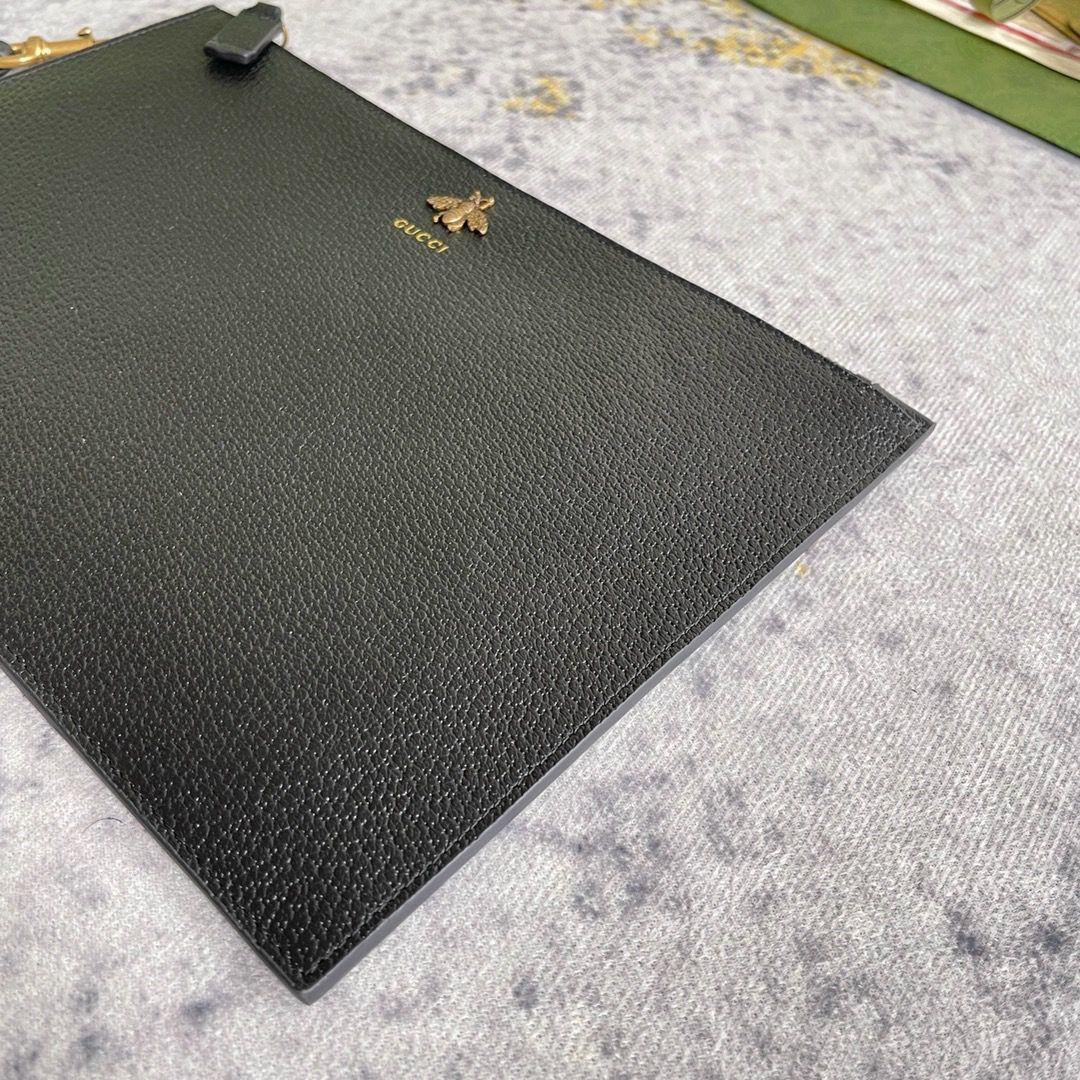 Gucci Animalier Bee Clutch Black Leather - Slika 14