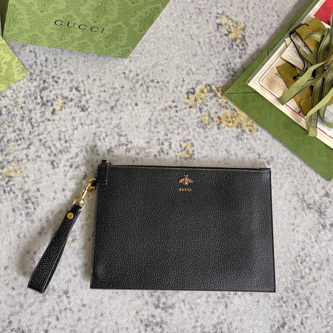 Gucci Animalier Bee Clutch Black Leather - Slika 15