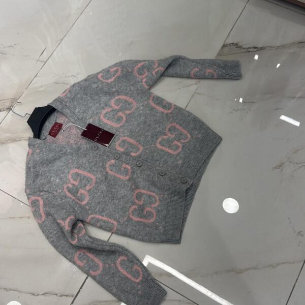 Gucci Logo Cardigan Sweater "Gray"